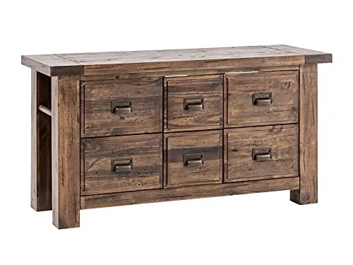 Woodkings Waschtisch Cancun I 140cm aus rustikalem Holz - Unterschrank Badmöbel aus recyceltem Pinienholz, bietet eleganten Stauraum und individuelle Anpassungsmöglichkeiten für Ihr Badezimmer.