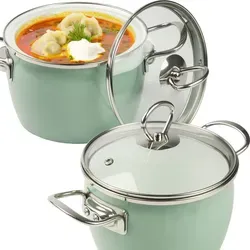 Silesia Emalia Küchentopf Maryna 3 L in Grün