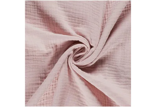 maDDma Stoff 50x130cm Musselin Stoff uni Meterware Mulltuch, dry rose