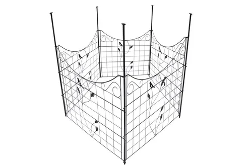 Metall-Gartenzaun NI5 - Anthrazit, 11-teiliges Set - Gartenzäune aus pulverbeschichtetem Metall, vielseitig einsetzbar und einfach zu montieren. Ideal für kreative Gestaltung Ihres Gartens mit erweiterbarem 11-teiligen Set.