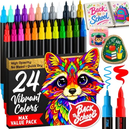 Artistro 24 Acrylstifte – Dual Tip Marker für kreative Projekte