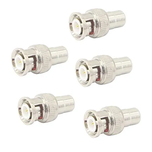 PNGKNYOCN BNC auf RCA Adapter BNC-Stecker auf AV Buchse Adapter Koaxialsteckverbinder für CCTV Kamerasystem (5er Pack)