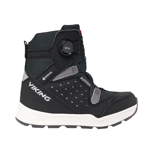 Viking Espo Reflex Warm GTX BOA black/black (202) 33 - Winterschuhe für Kinder mit BOA-Verschlusssystem für individuelle Passform, wasserdichter GORE-TEX Membran und rutschfester Gummilaufsohle für sicheren Halt bei winterlichen Abenteuern.