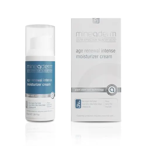 Mineaderm Age Renewal Intense Feuchtigkeitscreme – Anti-Aging Gesichtscreme mit Peptiden Reis Stammzellen Hyaluronsäure und Sheabutter – Für trockene und normale Haut – Tages- & Nachtpflege – 50 ml