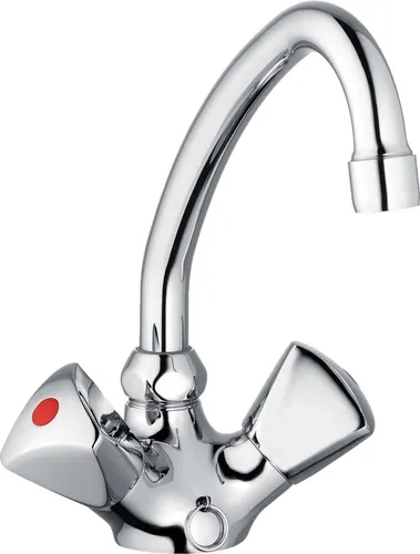 Zweigriff NIEDERDRUCK Waschtischarmatur classic line - Bad- & Duscharmaturen mit 360° Schwenkauslauf und hochwertiger ND Mischdüse. Ideal für drucklose Untertischgeräte, einfache Installation und langlebige Materialien.