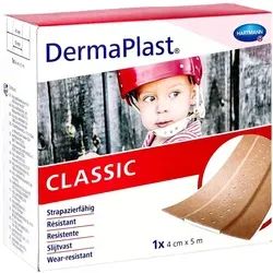 Dermaplast Classic Pflaster 4 cmx5 m - Hochwertiges Wundpflaster für empfindliche Haut, ideal für kleinere Verletzungen. Sanfte Haftung und atmungsaktiv für optimalen Heilungsprozess.
