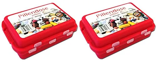 2er Set Pillendöschen mit Verschluß Pillendose Woche Tablettenbox Pillenbox