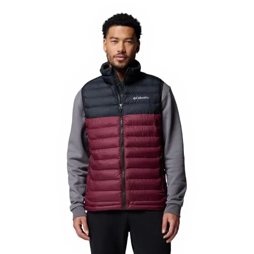Columbia Powder Lite™ II Weste Rot M - Outdoorjacke für Herren mit wasserabweisendem Gewebe, wärmereflektierendem Futter und leichter Thermarator™-Isolierung für optimalen Komfort bei kaltem Wetter.