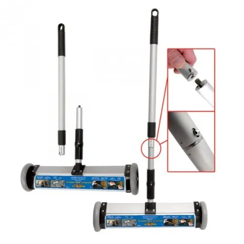 Magnetbesen Magnetischer Besen mit Ferrit-Magneten - Breite 385mm - Bodenabstand 25mm - 1 Stück - Magnetheber Magnet-Sammelgerät - wertvolle Hilfe in Werkstätten Lagerhallen Läden