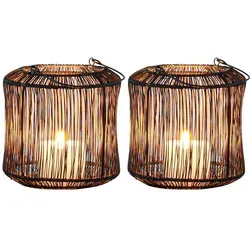 2er Set Skandinavische Deko Windlicht Teelichthalter Kerzenhalter Stello Schwarz Klein