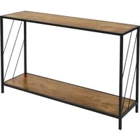 ML-Design Konsolentisch 120x33,5 cm in Braun Eiche-Rustikal - Wohnzimmertisch aus robustem Stahlgestell und langlebigen Holzplatten, ideal als Flurtisch oder dekoratives Highlight mit Kippschutz für Sicherheit.