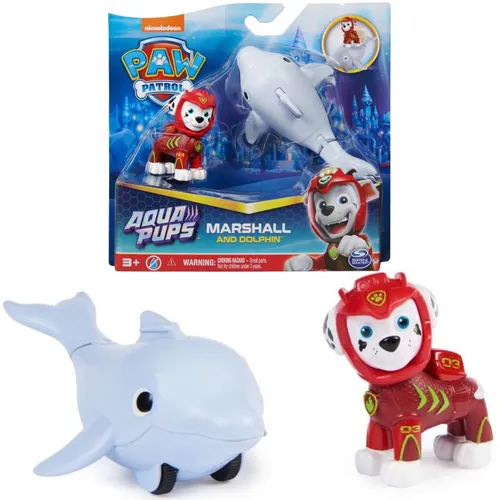 Paw Patrol Aqua Pups Set aus Marshall-Figur und Delfin