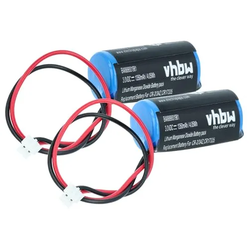 vhbw 2X Batterie Ersatz für Verisure CR-2/3AZ für Alarmanlage, Alarmsystem (1350 mAh, 3 V, Li-MnO2)