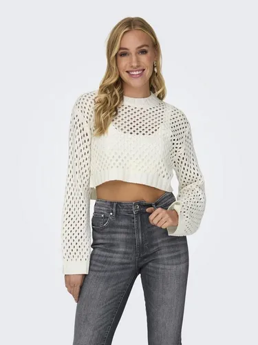 ONLY Damen Pullover Onlsmilla Short Pullover L/S KNT Noos Marshmallow XL - Stylischer Pullover für Damen von ONLY, perfekt für die Übergangszeit und aus weichem Material für höchsten Tragekomfort.