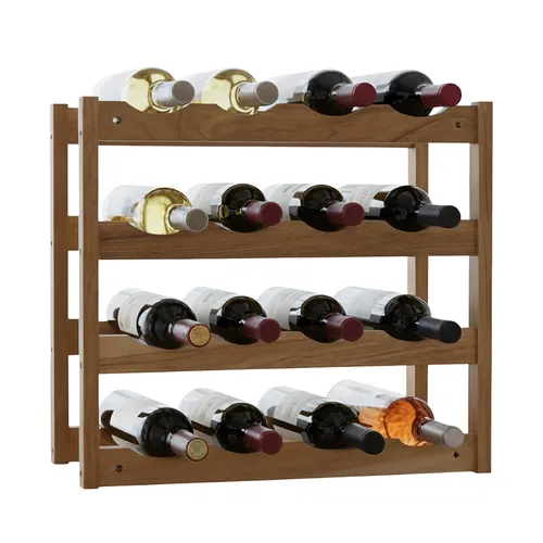Weinregal Flaschenregal Weinflaschenhalter Weinlagerung Walnussholz 16 Flaschen