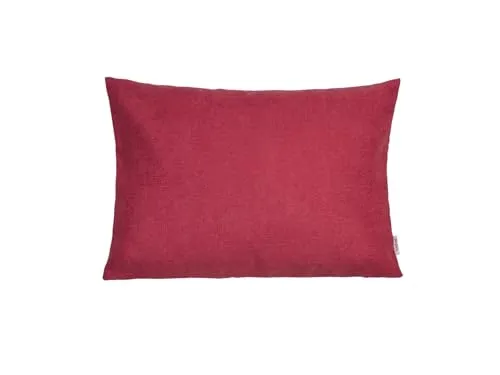 beties Farbton-Serie Kissenbezug ca. 25x35 cm Premium Uni kleine Kissenhülle aus deutschem Unternehmen, Chenille-Haptik in Raumausstatter Qualität - Himbeer-rot
