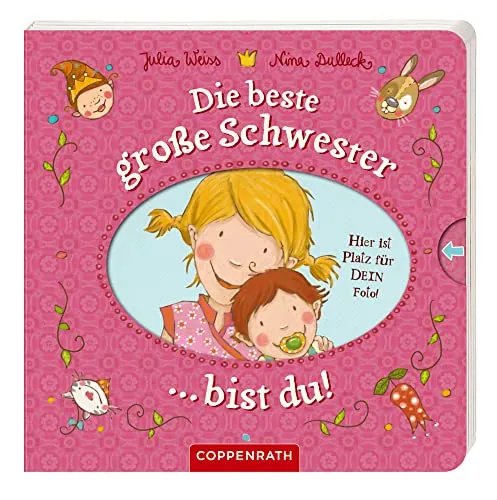 Die beste große Schwester bist du! - Ein herzlicher Glückwunschskarte zur Geburt, Größe: 16,0 x 16,0 cm, ideal für die große Schwester.