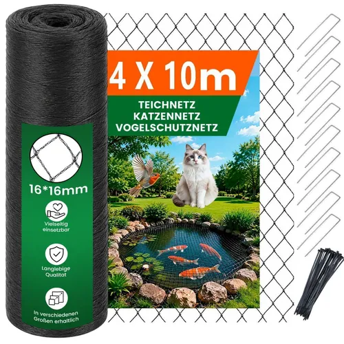 Teichnetz Vogelschutznetz Katzennetz 4x10m HDPE
