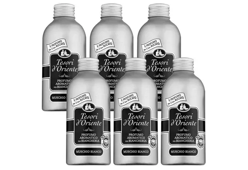 Tesori d'Oriente Wäscheparfüm Muschio Bianco 250 ml x6 - Waschmittel, intensiver Duft für frisch duftende Wäsche und langanhaltende Frische.
