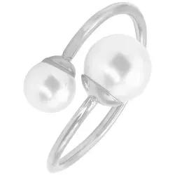 Heideman Fingerring Carlie silberfarben poliert (Ring, 1-tlg., inkl. Geschenkverpackung), Perlenring für Frauen silberfarben 54 (17.2)