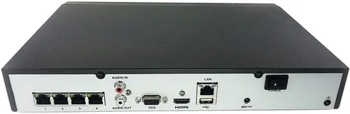 HiLook 4-Kanal Netzwerk-Videorecorder NVR-104MH-C/4P(D) - Netzwerkrekorder mit Unterstützung für bis zu 4 IP-Kameras und 8 MP Auflösung, bietet Zwei-Wege-Audio für Echtzeitkommunikation.
