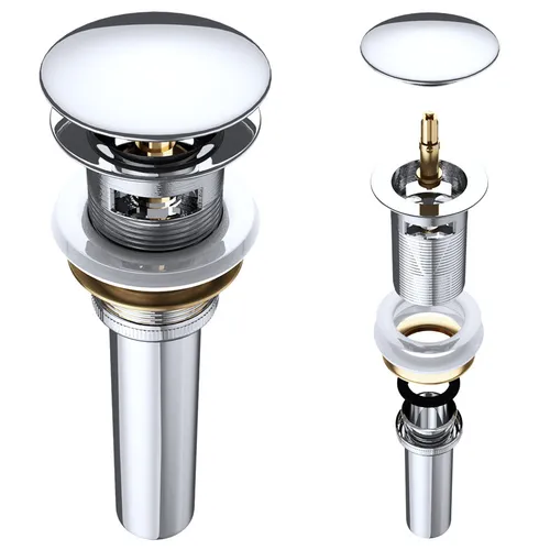 Design Automatik-Ablaufganitur Push-Open Pop-Up-Ventil Abfluss aus Chrom