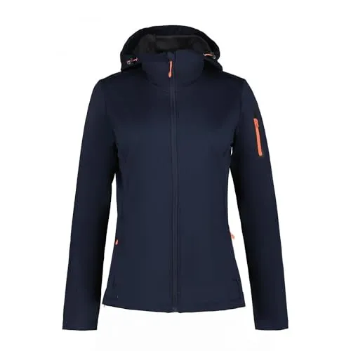 ICEPEAK Bridgewater Softshelljacke Damen mit Kapuze, Farbe:Blau, Größe:48