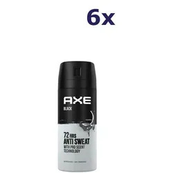 Produktbild 6x Axe Deospray – Black Dry 150 ml