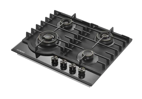 KB Elements Gas-Kochfeld ELK130GH4, Kupfer- und Aluminium-Brenner, Gusseisenrost