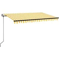 vidaXL Automatische Markise mit LED & Windsensor 400x350 - Markise für den Außenbereich mit UV- und wasserbeständigem Polyester, automatischer Steuerung per Fernbedienung und Windsensor für sicheren Betrieb.