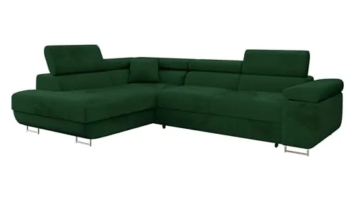 Mirjan24 Ecksofa Torezio mit Schlaffunktion - Sofagarnitur mit Bettkasten und einstellbaren Kopfstützen, ideal für Wohnzimmer. Schlaffläche von 198 x 125 cm – perfekt für Übernachtungsgäste!