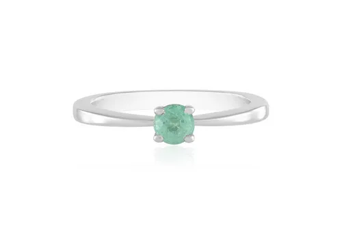 Cavill Solitärring Cavill Smaragdring 0,23 ct Platinierter 925 Silber, Prongfassung, Grün (1-tlg)