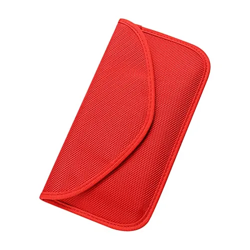 DUBENS Faraday-Tasche, RFID-Signal-Blockierung Tasche Abschirmung Käfig Beutel Brieftasche Fall für Handy-Datenschutz und Auto-Schlüssel, Anti-Tracking Case Blocker (Rot)