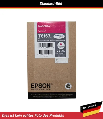 Epson T6163 Tintenpatrone Singlepack magenta - Original Tinte für EPSON B300, brillante Farbdrucke und hohe Druckqualität