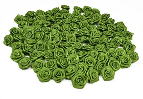 Creativery Streudeko, Satinrosen 15mm zum Basteln & Aufnähen 100 Stück