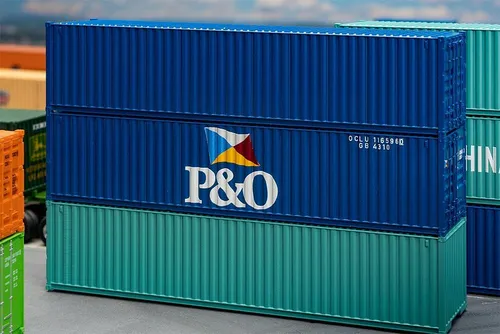 Faller 182104 H0 40' Container P&O Bausatz blau - Modellbahnen Spurweite H0