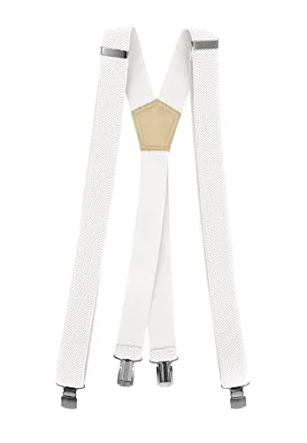 Fabio Farini Hosenträger Y-Design 2,5cm mit starken Clipverschlüssen, Weiß - Trendige Hosenträger im X-Design, ideal für Freizeit und Büro. Mit robusten Clipverschlüssen bieten sie nicht nur Halt, sondern setzen auch modische Akzente. Vielseitig kombinierbar für jeden Anlass.