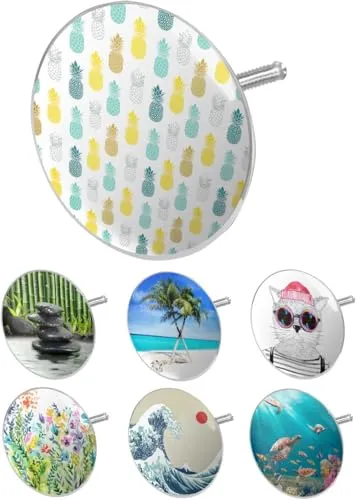 arteneur® - Badewannenstöpsel Universal Ananas | Dreifach Dichtung | Verstellbar | Rostfrei | Extra Schwer für stabilen Halt | Stöpsel Badewanne Zubehör