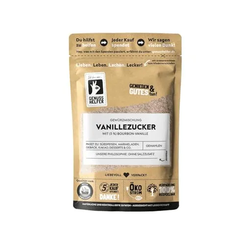 Bremer Gewürzhandel Vanillezucker, gemahlen, Zucker & gemahlene Bourbon-Vanille zum Kochen und Backen, 90g im Glas