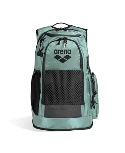 Arena Rucksack 45L All Set Grün - Rucksack für Wettkampfschwimmer mit Aquabreathe-System, viel Stauraum und atmungsaktiven Materialien für Komfort und trockene Ausrüstung. Ideal für das Schwimmbad oder Fitnessstudio.