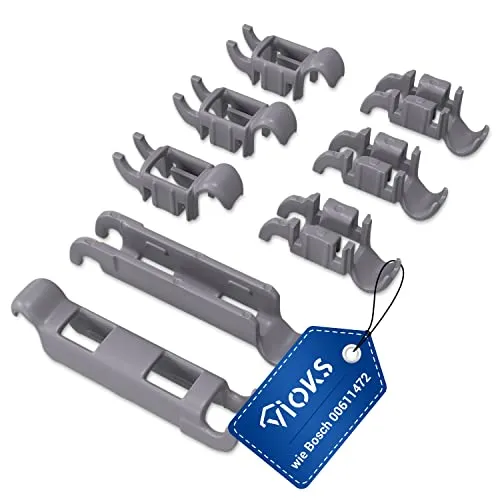 VIOKS Klammern Set für Unterkorb Geschirrspüler Ersatz für Bosch 00611472-8x Klammer für Klappstachelreihe Geschirrspüler Bosch Siemens Neff