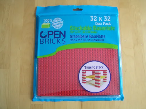 Open Bricks Baseplate rot 32 x 32 Noppen Grundplatten [Duo-Pack] Bauplatten NEU