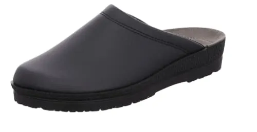 Rohde Herren Pantoletten - Bequeme Hausschuhe in Schwarz, Größe 46 EU - Clogs & Pantoletten für Herren, aus hochwertigem Leder mit Aerosoftsohle für optimalen Komfort und eine weite Passform, ideal für den Sommer.