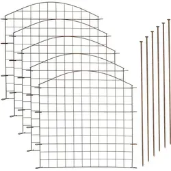 ESTEXO Edelrost Teichzaun Set 11-teilig - Dekorative Zäune, 11-teiliges Set mit stabilen Eisen-Elementen, rostfrei und ideal zur individuellen Gestaltung Ihres Gartens.