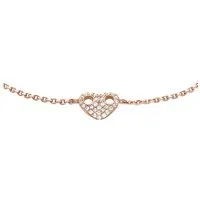 Emporio Armani Armband SENTIMENTAL Herz aus Silber 925 - Elegantes Armband aus poliertem Sterlingsilber mit herzförmigem Anhänger und funkelnden Zirkoniasteinen. Ideal als Geschenk, vereint es modernen Stil mit einem bequemen Karabinerverschluss und verstellbarer Kette.