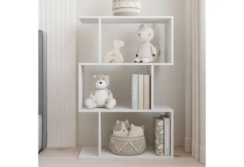 RICOO WM075-WM Aktenregal - Schmales 3-Fächer Bücherregal, ideal für Wohnzimmer und Büro. Bietet viel Stauraum für Bücher, Pflanzen und Deko. Einfache Montage und moderne Designs mit stabiler Wandbefestigung.