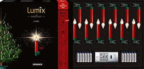 Lumix® SuperLight Flame LED Christbaumkerzen 12er Set in rot von Lumix