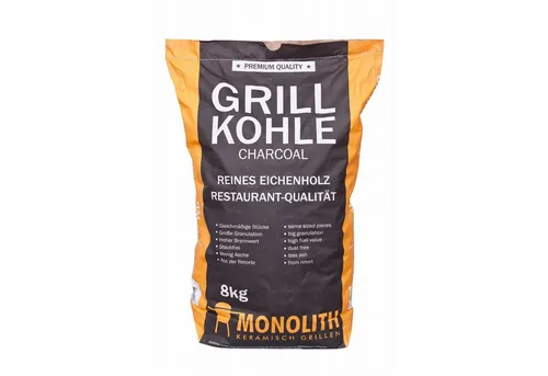 MONOLITH Premium Grillkohle 8 kg - Grillzubehör: Hochwertige Holzkohle in Restaurantqualität für perfekten Grillgeschmack und gleichmäßige Hitzeverteilung.