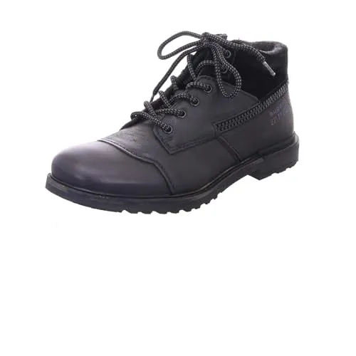 Bugatti Schnürstiefeletten Vittore Herren 41 EU - Schwarz - Wanderschuhe für Herren mit robustem Glattleder und warmem Textilfutter. Ideal für kalte Tage, bieten sie hervorragenden Tragekomfort und einen praktischen Reißverschluss für einfaches An- und Ausziehen.