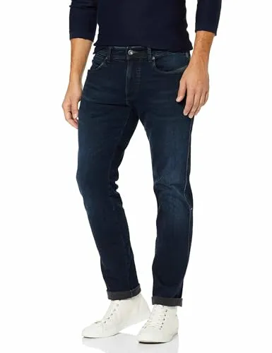 camel active Herren Slim Fit 5-Pocket Jeans Dunkelblau - Herren-Jeanshosen aus hochwertigem, elastischem Baumwollmaterial für optimalen Tragekomfort. Die Slim Fit Passform sorgt für eine moderne Silhouette und perfekten Sitz.